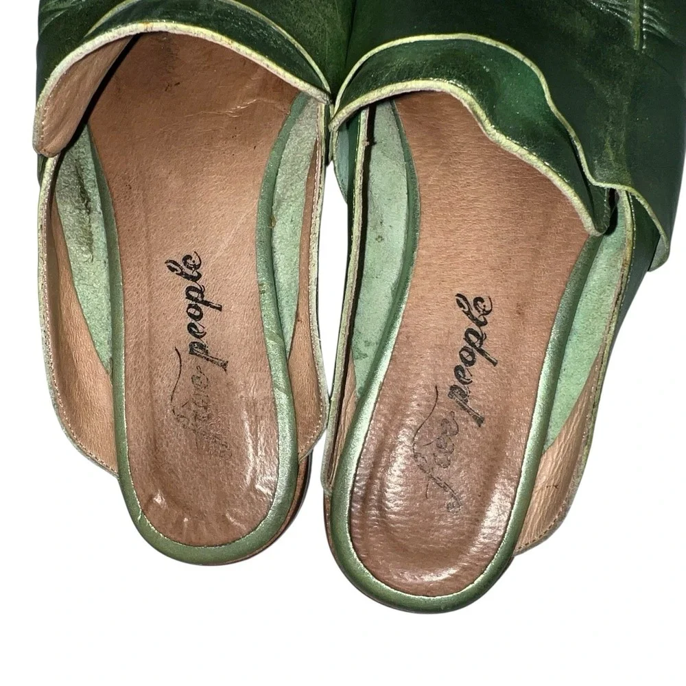 Free People Mule Size 36 US 6 At Ease Loafer Slip On Shoes Green Made‎ In Spain
